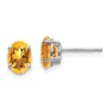 14k White Gold 7x5mm Oval Citrine Earrings