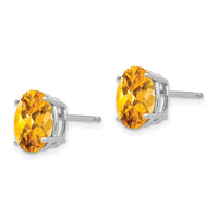 Load image into Gallery viewer, 14k White Gold 9x7mm Oval Citrine Earrings
