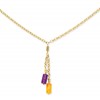 14K Amethyst & Citrine Drop Necklace