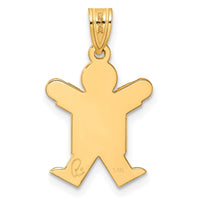 Load image into Gallery viewer, 14k Solid Satin Engravable Boy Jumping Charm
