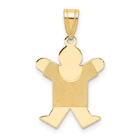 Load image into Gallery viewer, 14k Solid Satin Engravable Boy Jumping Charm

