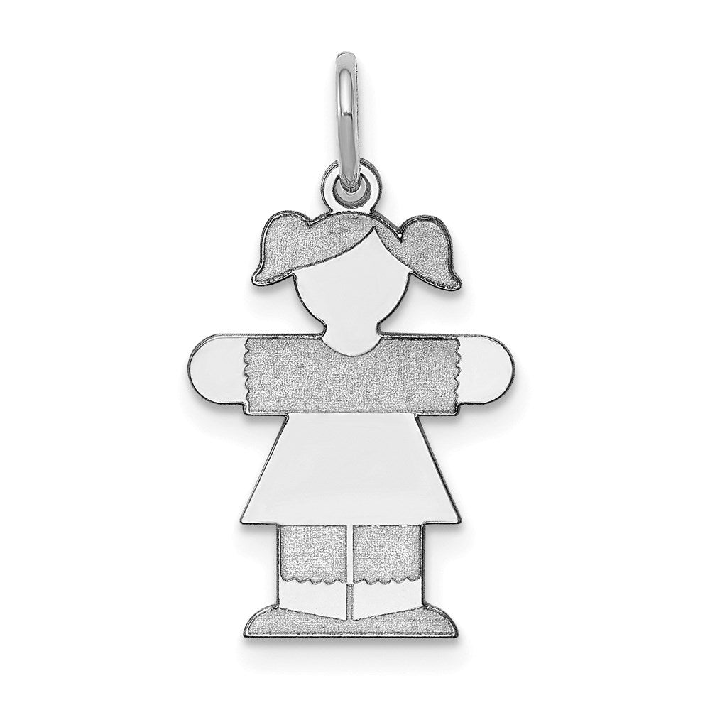 14k White Gold Kid Charm