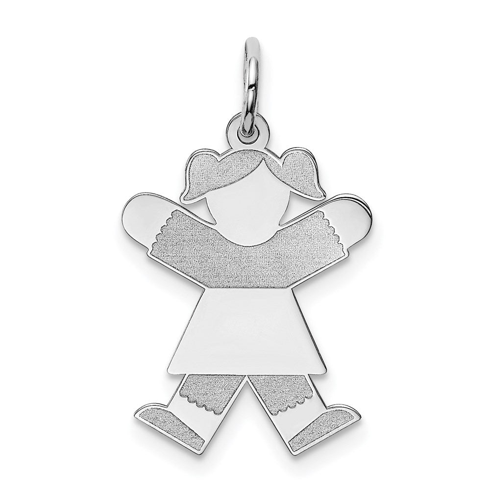 14k White Gold Kid Charm