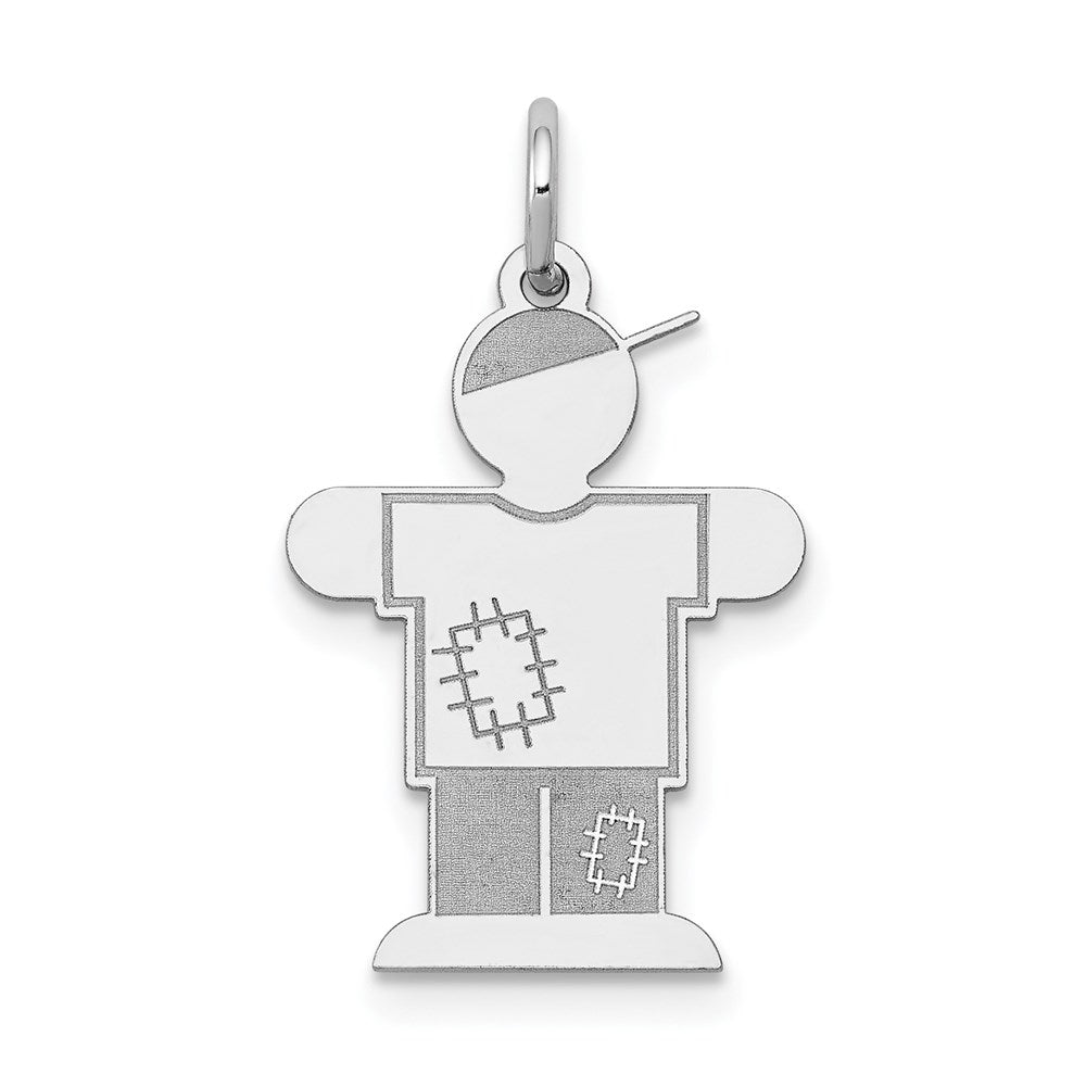 14k White Gold Kid Charm