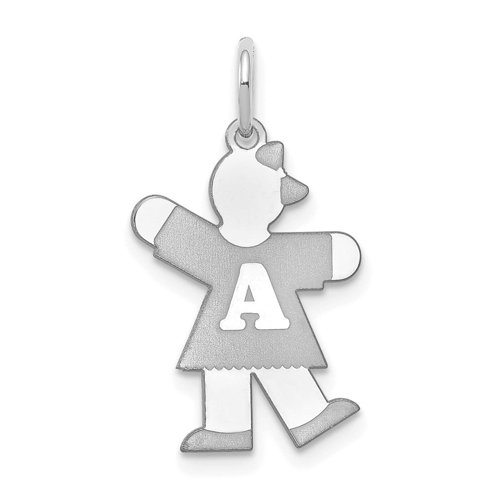 14k White Gold Kid Charm