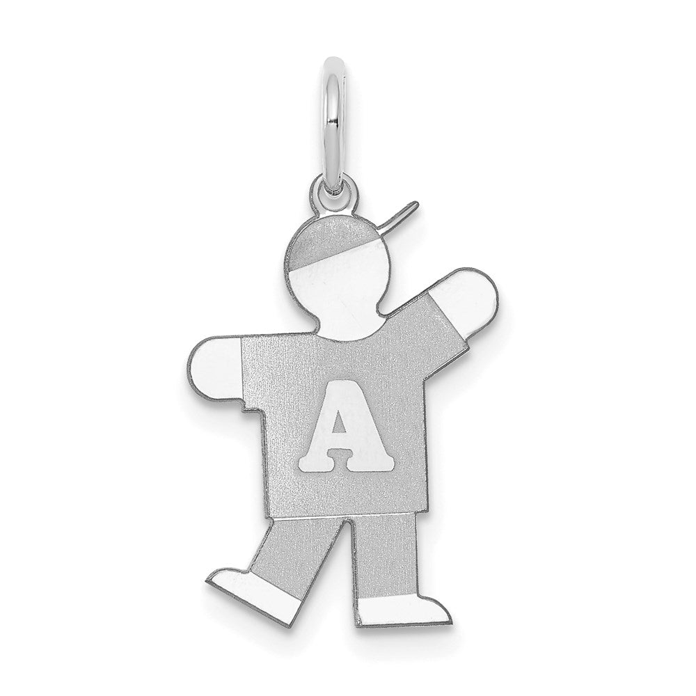14k White Gold Kid Charm