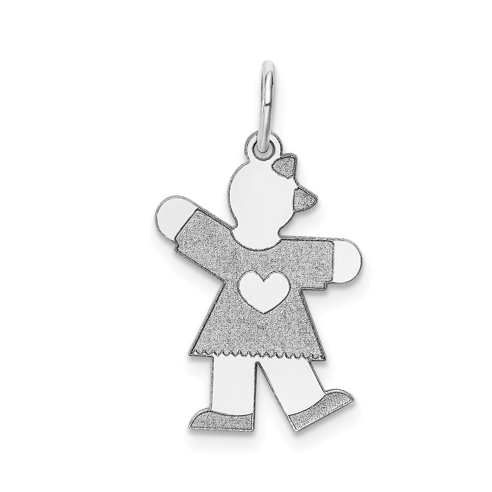 14k White Gold Kid Charm