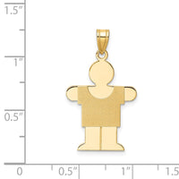 Load image into Gallery viewer, 14k Solid Satin Engravable Boy Charm
