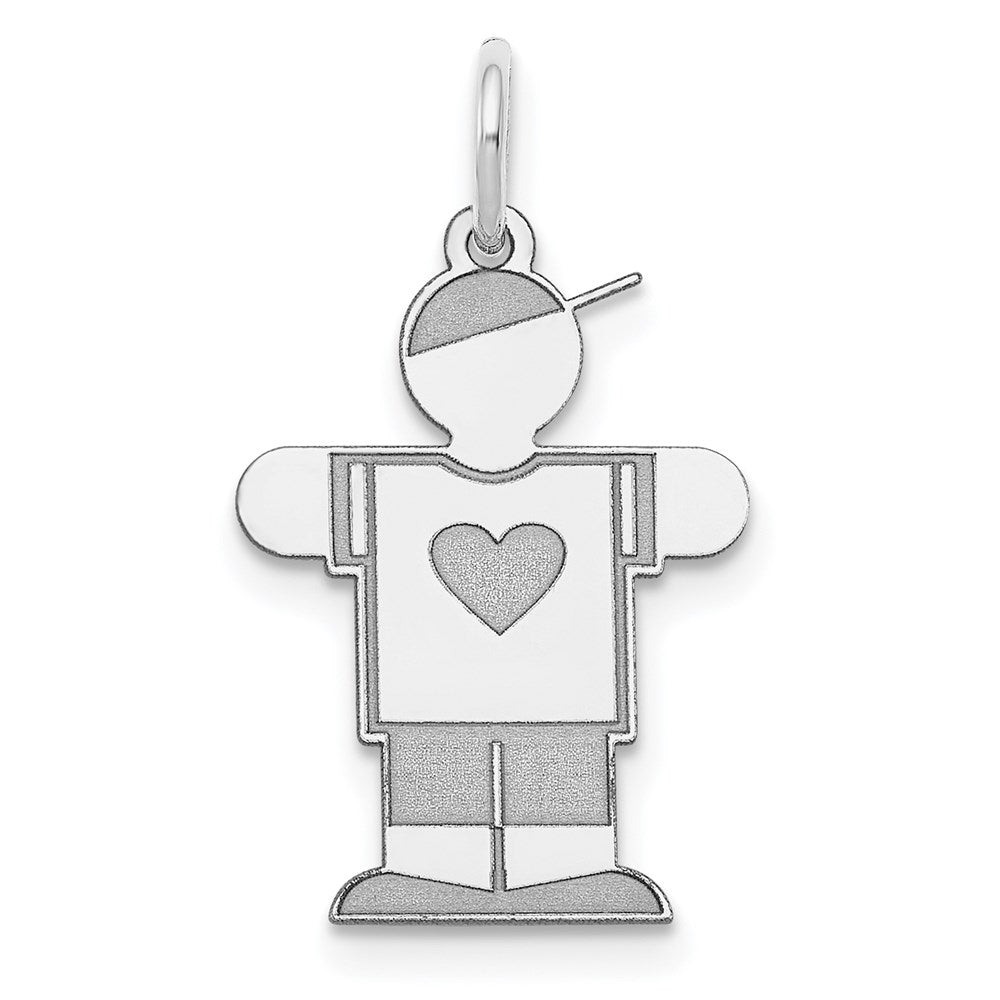 14k White Gold Kid Charm