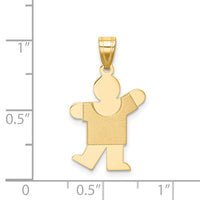 Load image into Gallery viewer, 14k Solid Satin Engravable Boy Charm
