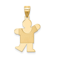 Load image into Gallery viewer, 14k Solid Satin Engravable Boy Charm
