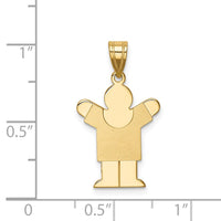 Load image into Gallery viewer, 14k Solid Satin Engravable Boy Charm
