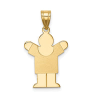 Load image into Gallery viewer, 14k Solid Satin Engravable Boy Charm
