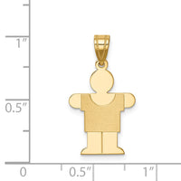Load image into Gallery viewer, 14k Solid Satin Engravable Boy Charm
