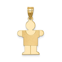 Load image into Gallery viewer, 14k Solid Satin Engravable Boy Charm
