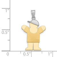 Load image into Gallery viewer, 14k Two-Tone Small Boy w/ Hat on Right Engravable Charm
