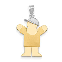 Load image into Gallery viewer, 14k Two-Tone Small Boy w/ Hat on Right Engravable Charm
