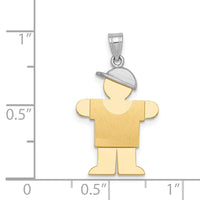 Load image into Gallery viewer, 14k Two-Tone Small Boy w/ Hat on Right Engravable Charm
