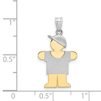 Load image into Gallery viewer, 14k Two-Tone Small Boy w/ Hat on Right Engravable Charm

