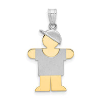 Load image into Gallery viewer, 14k Two-Tone Small Boy w/ Hat on Right Engravable Charm
