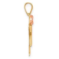 Load image into Gallery viewer, 14k Two-Tone Small Girl on Left Engravable Charm
