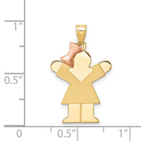 Load image into Gallery viewer, 14k Two-Tone Small Girl on Left Engravable Charm
