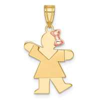 Load image into Gallery viewer, 14k Two-Tone Small Girl on Right Engravable Charm

