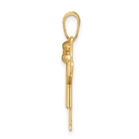 Load image into Gallery viewer, 14k Two-Tone Small Girl w/ Bow on Left Engravable Charm
