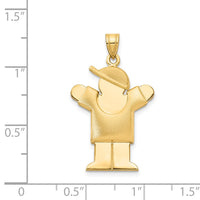 Load image into Gallery viewer, 14k Puffed Boy w/Hat on Right Engravable Charm
