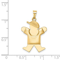 Load image into Gallery viewer, 14k Puffed Boy w/Hat on Right Engravable Charm
