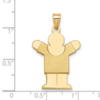 Load image into Gallery viewer, 14k Solid Satin Engravable Boy Charm
