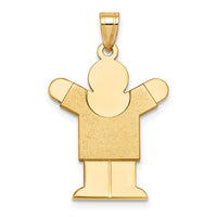 Load image into Gallery viewer, 14k Solid Satin Engravable Boy Charm
