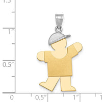 Load image into Gallery viewer, 14k Two-Tone Large Boy w/Hat on Left Engravable Charm
