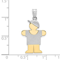 Load image into Gallery viewer, 14k Two-Tone Large Boy w/Hat on Right Engravable Charm
