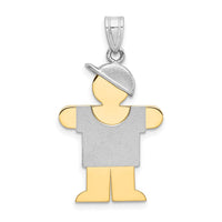 Load image into Gallery viewer, 14k Two-Tone Large Boy w/Hat on Right Engravable Charm
