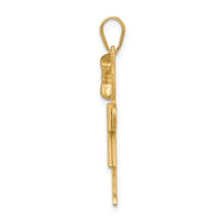 Load image into Gallery viewer, 14k Solid Engravable Girl w/Bow on Left Charm
