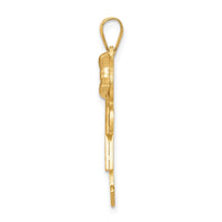 Load image into Gallery viewer, 14k Two-Tone Large Girl w/Bow on Right Engravable Charm
