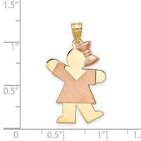 Load image into Gallery viewer, 14k Two-Tone Large Girl w/Bow on Right Engravable Charm
