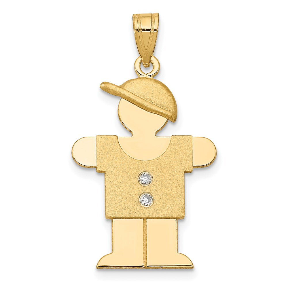 14k AAA Diamond Kid Pendant