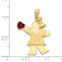 Load image into Gallery viewer, 14k Girl with CZ July Birthstone Charm
