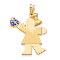 Load image into Gallery viewer, 14k Girl with CZ June Birthstone Charm
