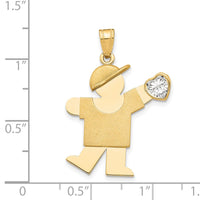 Load image into Gallery viewer, 14k Boy with CZ April Birthstone Charm
