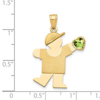 Load image into Gallery viewer, 14k Boy with CZ August Birthstone Charm
