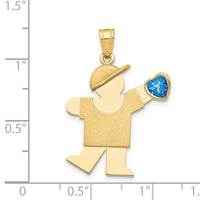 Load image into Gallery viewer, 14k Boy with CZ December Birthstone Charm
