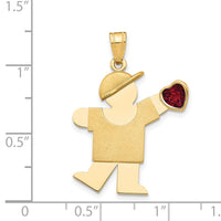 Load image into Gallery viewer, 14k Boy with CZ July Birthstone Charm
