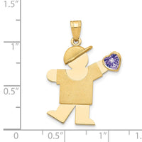 Load image into Gallery viewer, 14k Boy with CZ June Birthstone Charm

