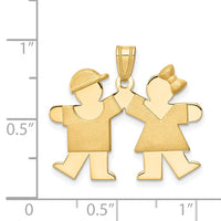Load image into Gallery viewer, 14k Solid Boy Facing Right and Girl Facing Left Engravable Charm
