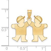 Load image into Gallery viewer, 14k Solid Double Boys Engravable Charm
