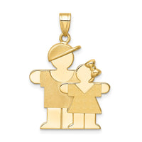 Load image into Gallery viewer, 14k Big Boy and Little Girl Engravable Charm
