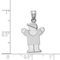 Load image into Gallery viewer, 14k White Gold Small Boy w/Hat on Right Engravable Charm
